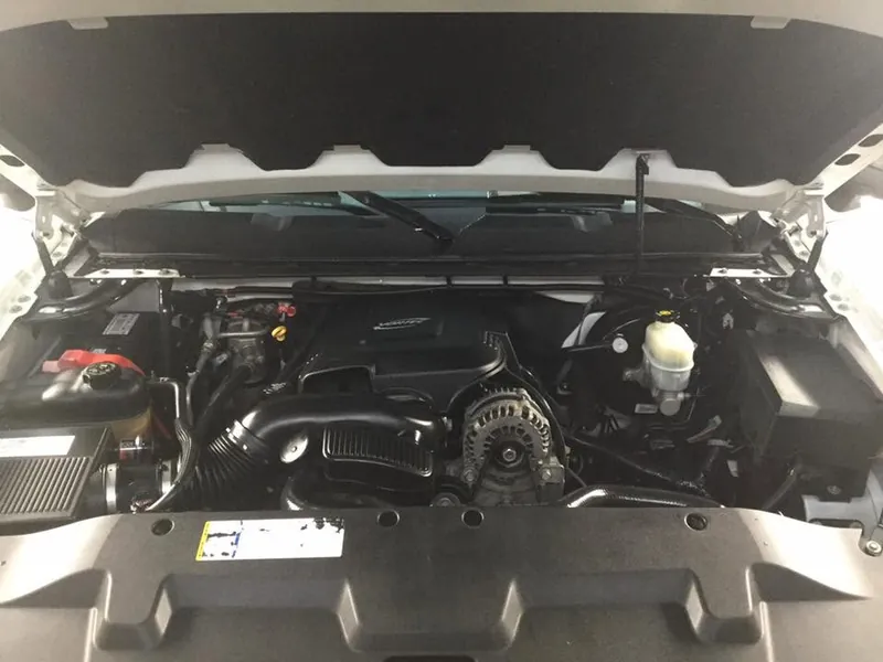 White pickup truck - engine bay detail