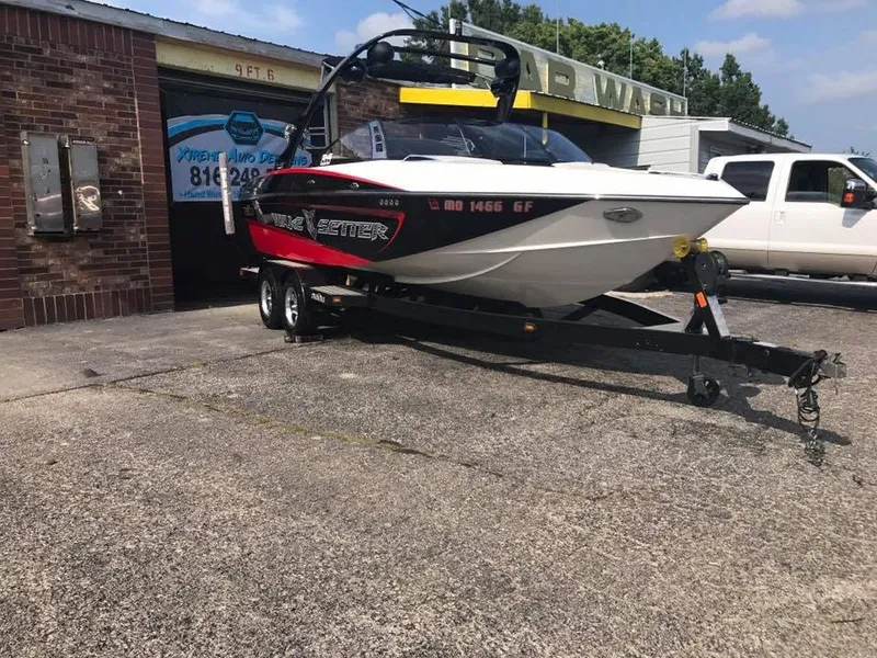 Black boat (on trailer) - exterior after detailing