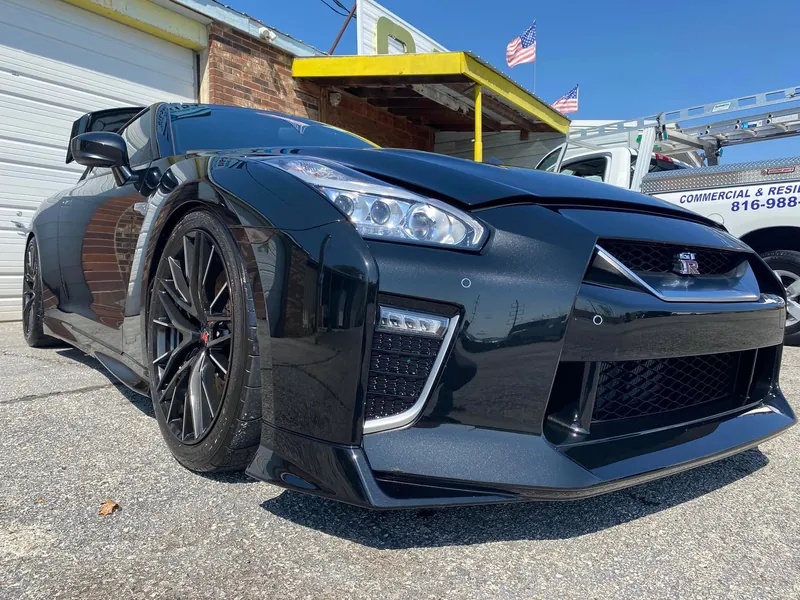 Black sports car - exterior after detailing