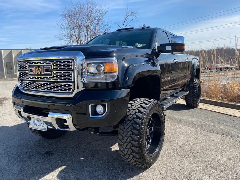 Black lifted pickup truck - exterior after detailing