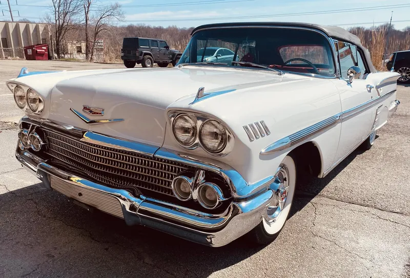 White classic car (1958) - exterior after detailing