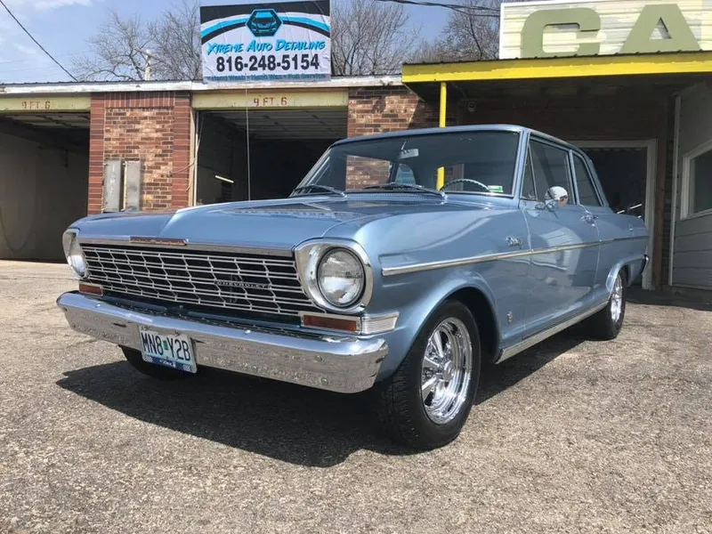 Light blue sedan - exterior after detailing