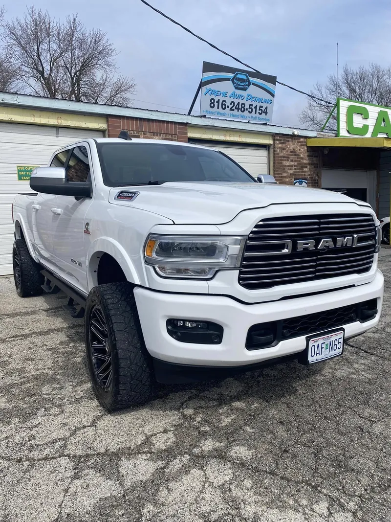 White pickup truck - exterior after detailing