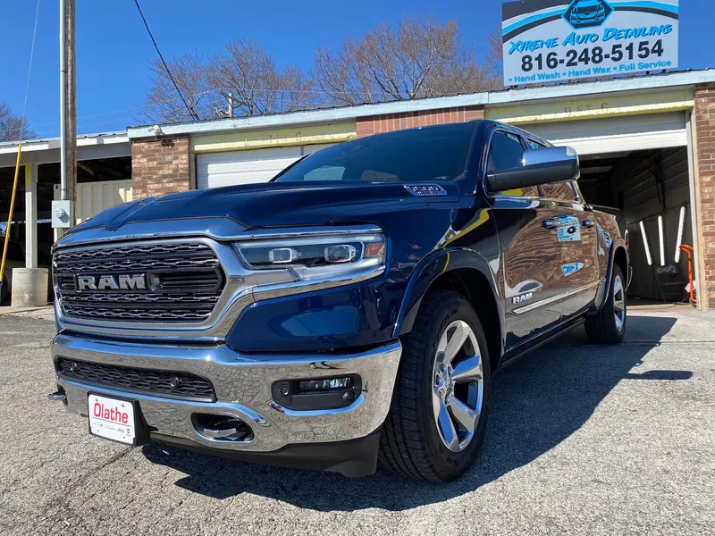 Blue pickup truck - exterior after detailing