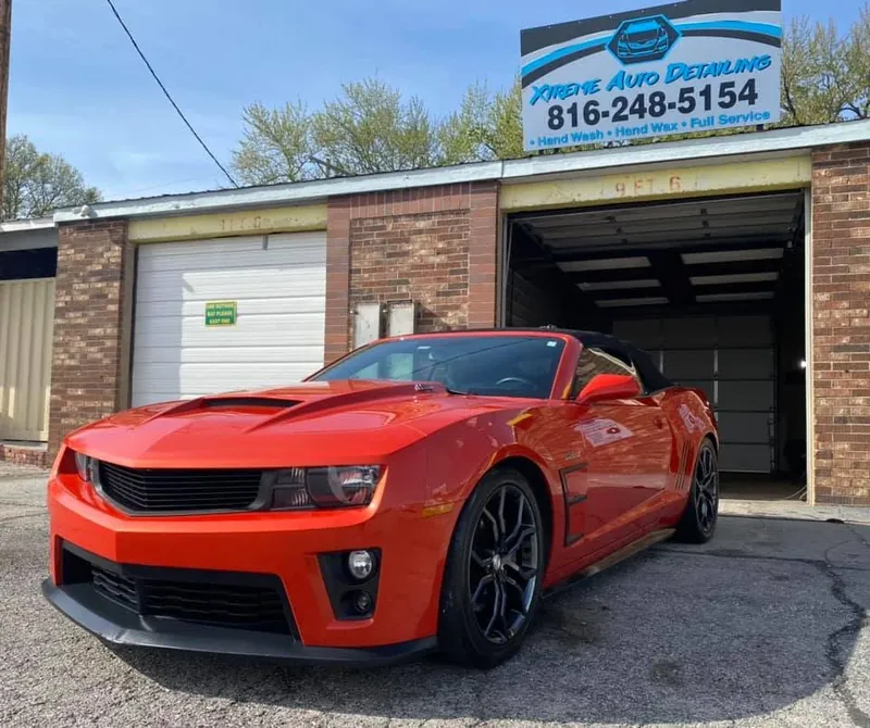 Orange convertible - exterior after detailing