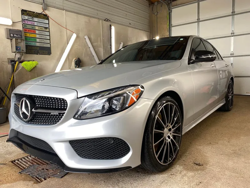 Silver sedan - exterior after detailing
