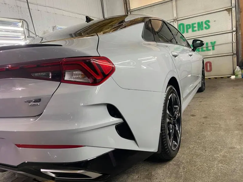 White sedan - exterior after detailing