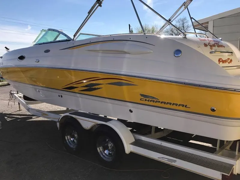 Yellow speedboat - exterior after detailing