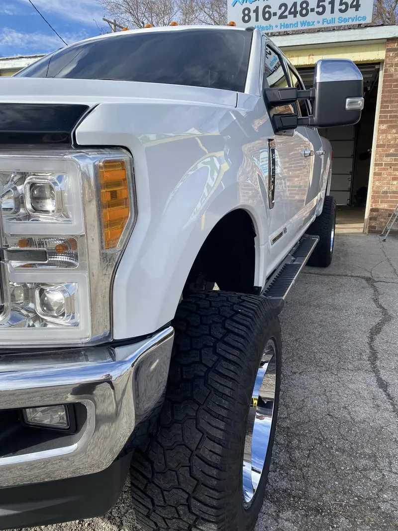 White pickup truck - exterior after detailing