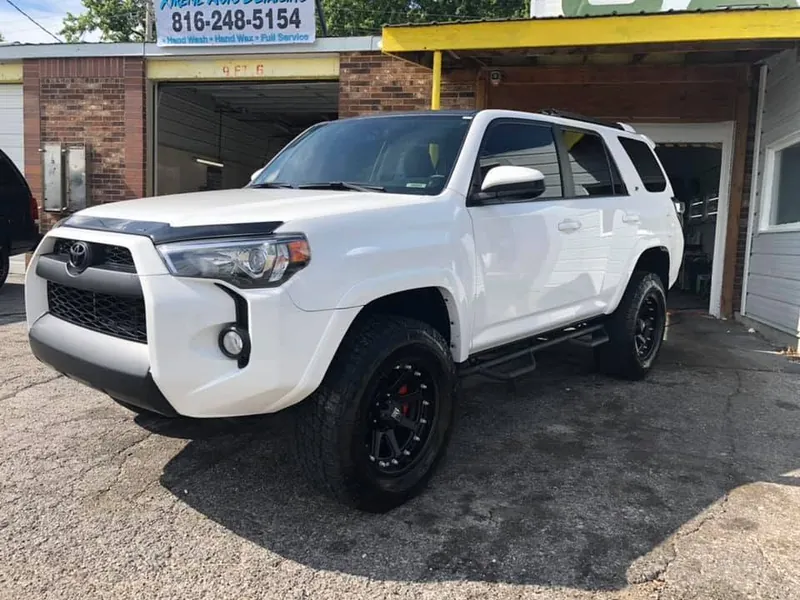 White lifted truck - exterior after detailing