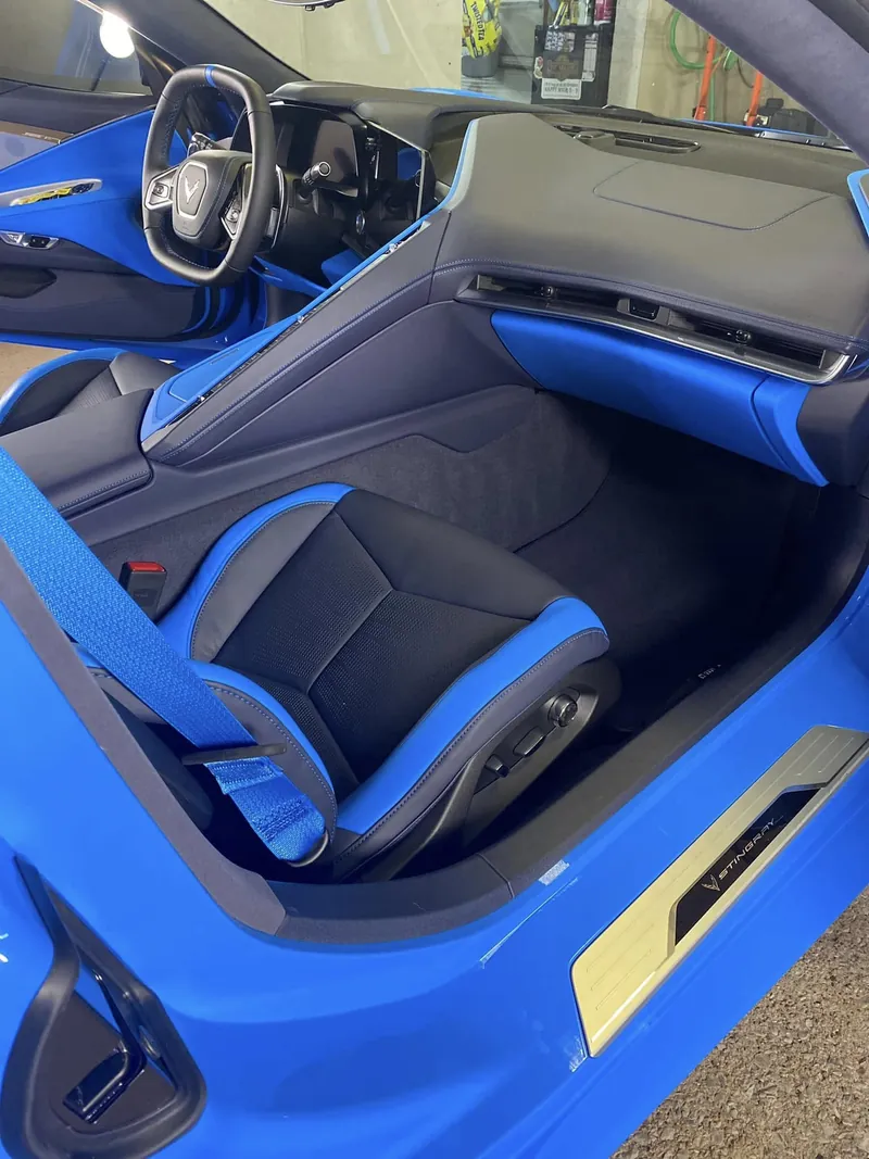 Blue sports car - interior detail