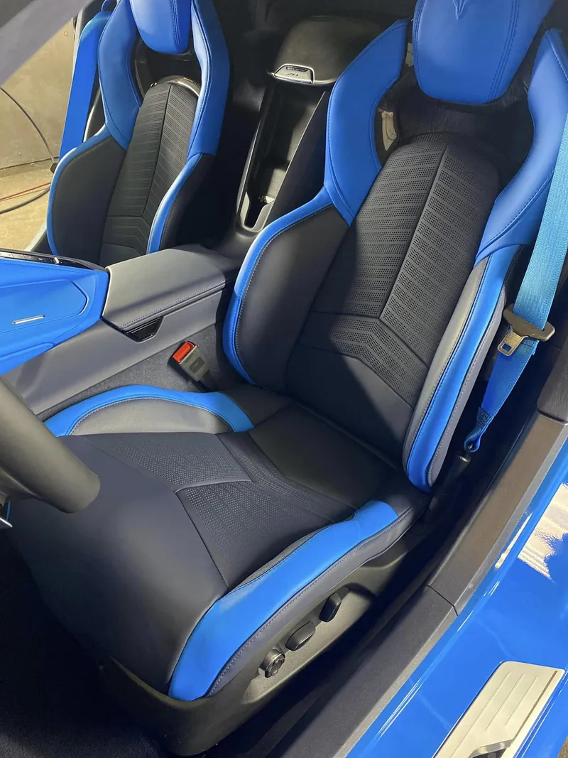 Blue sports car - interior detail